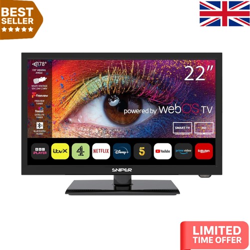 Portable smart led tv - portable, 22″